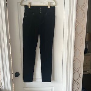 Black High-Waisted Women Velvet Jeans